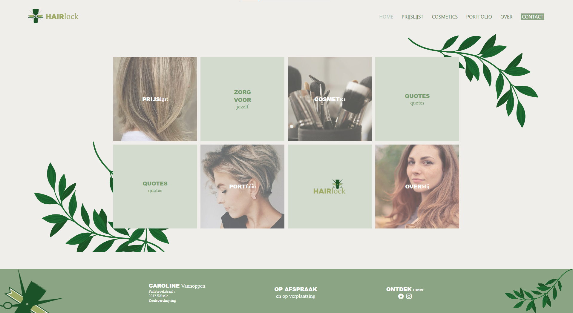 An image of the home page from Hairlock